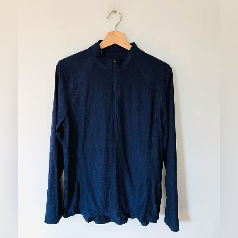 Etonic | dark blue mens long sleeve golf performance shirt